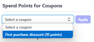 Spend points for a discount
